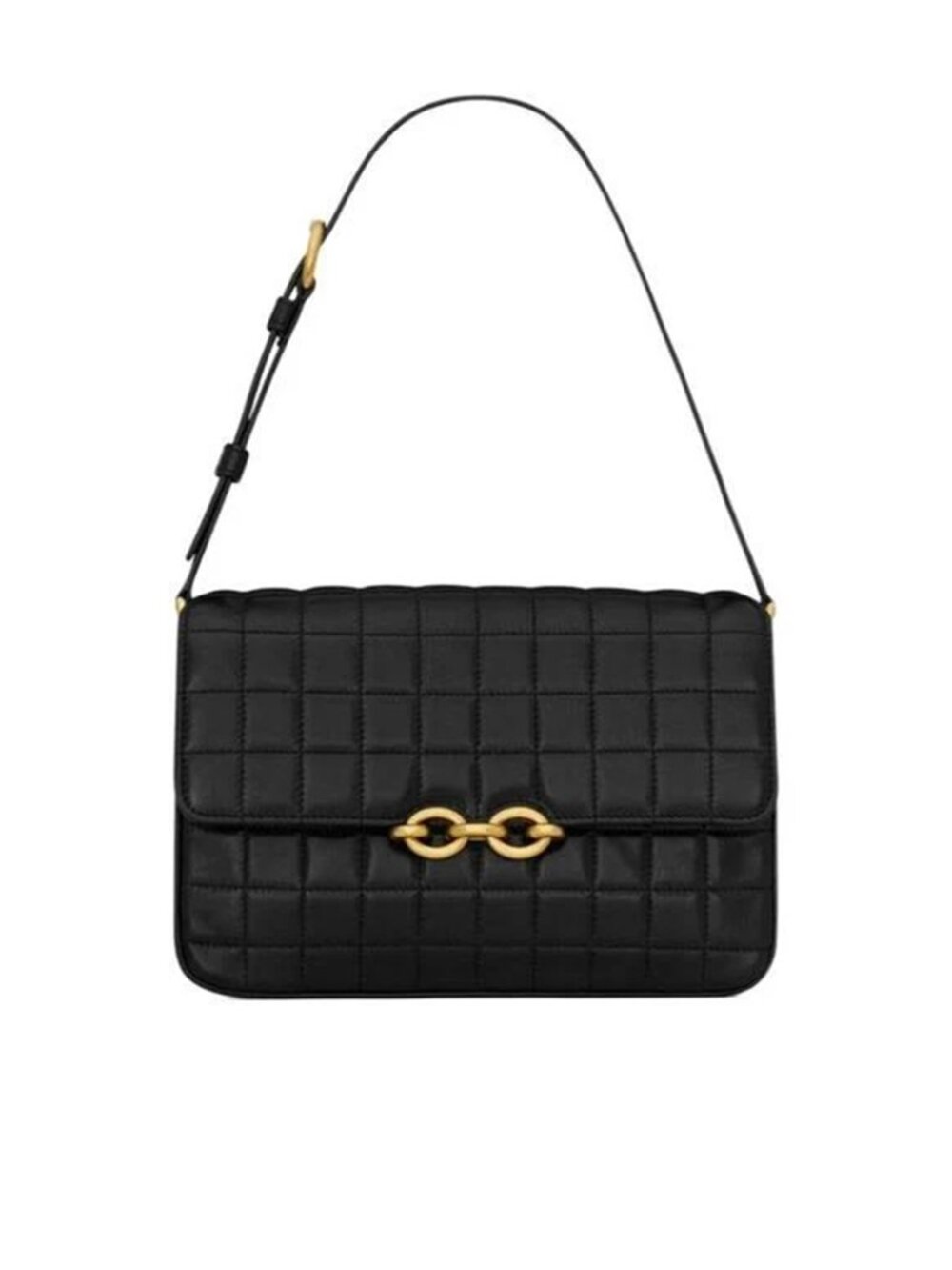 NEW Saint Laurent YSL Black Le Maillon Satchel Shoulder Bag Suede Leather